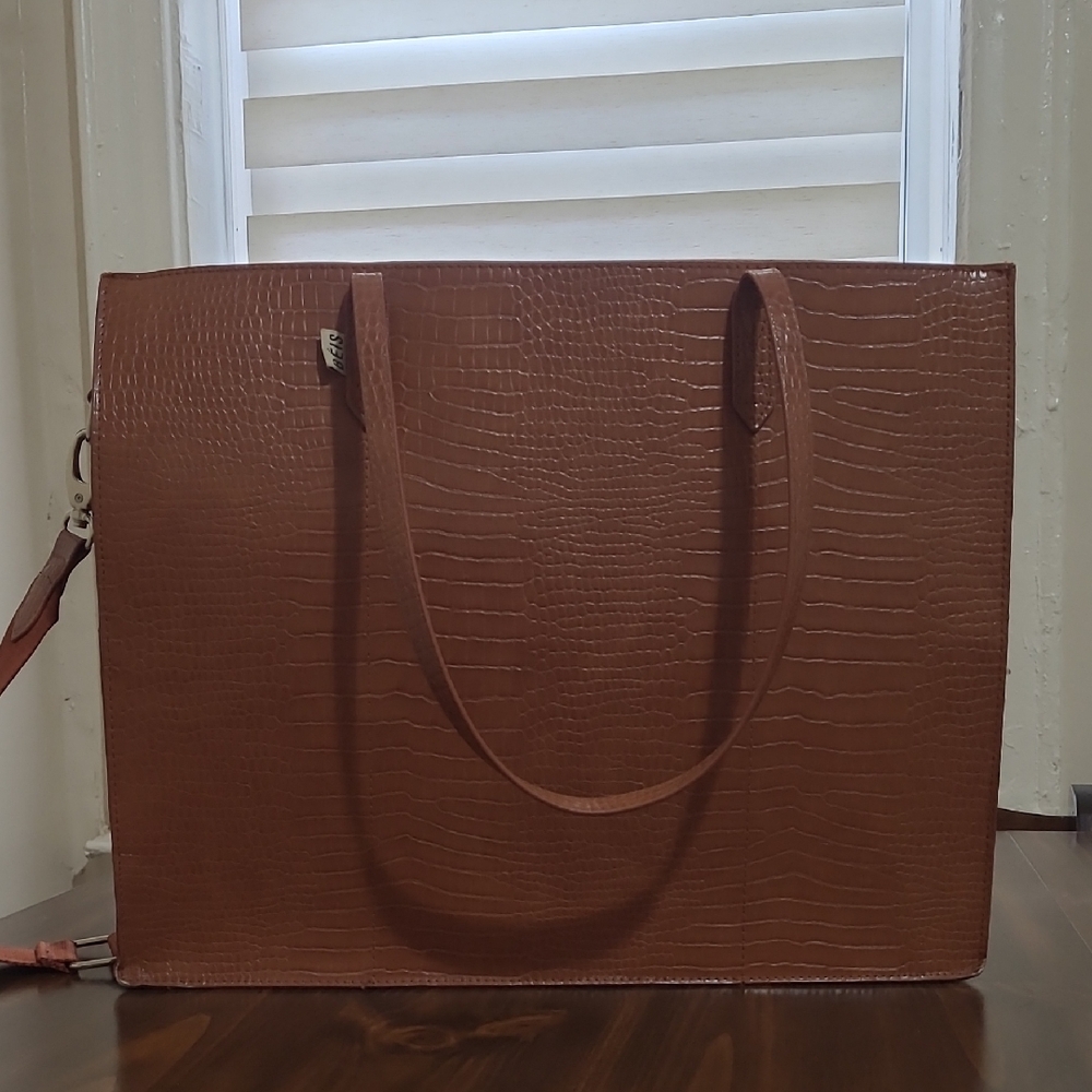 BEIS Brown Leather Tote Bag Timeless Design